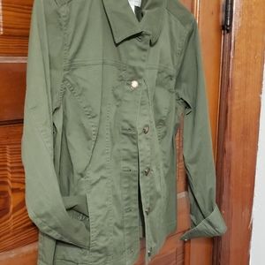 Christopher & Banks Olive Utility Structured Jacket size Medium